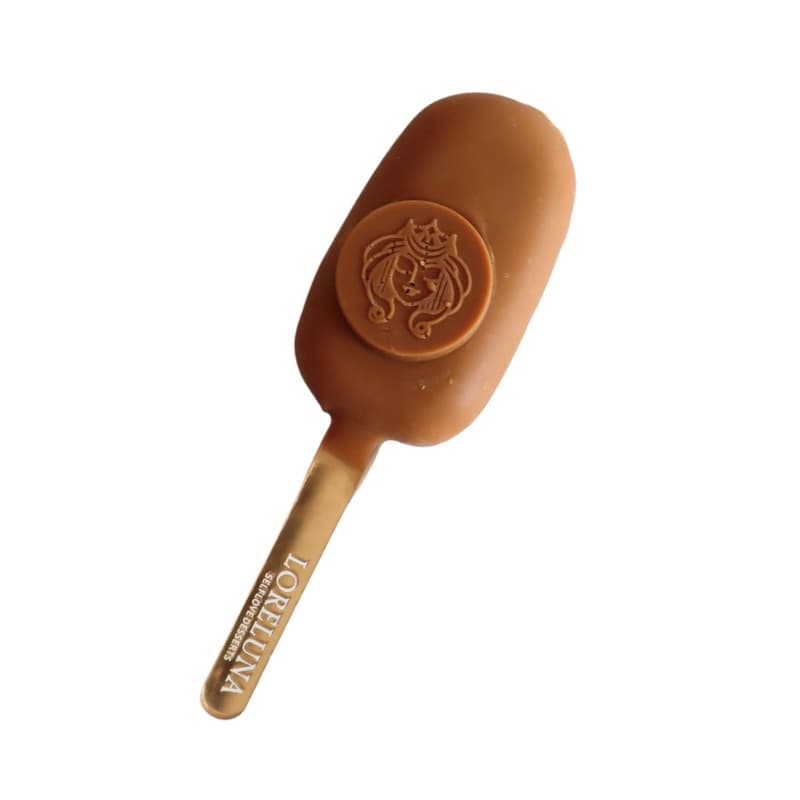 Loreluna Vegan Pina Colada Ice Cream (Fasting) on a stick with pineapple and white chocolate