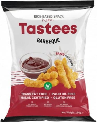 Tastees Snack made of rice with barbeque flavor