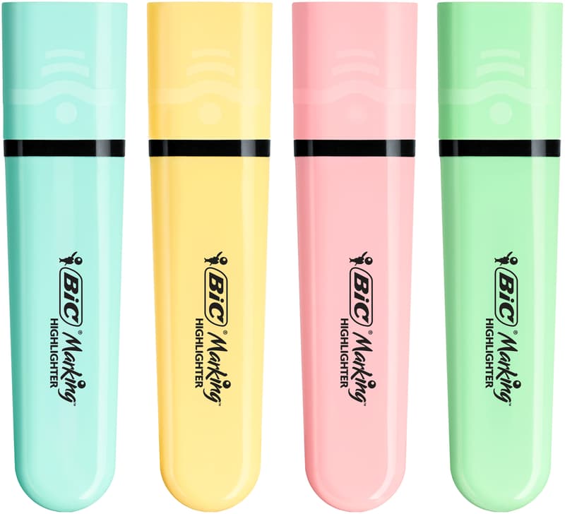 BIC Highlighter Flat Evidentiator, culori asortate, pastel
