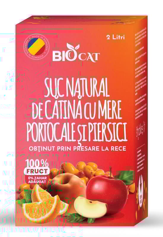 Biocat Suc de catina cu suc de mar, piersica si portocale BIB