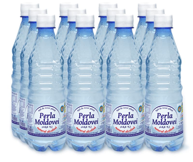 Perla Moldovei Apa de izvor plata natural alcalina pet 12x0.5L