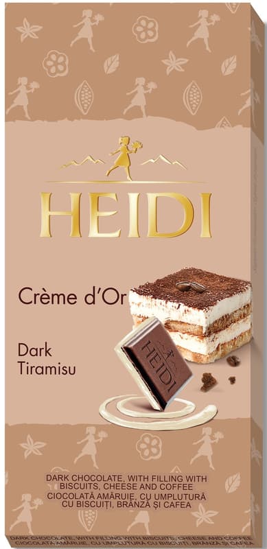Heidi Crème D’Or Tiramisu Ciocolata amaruie cu umplutura cu biscuiti, branza si cafea