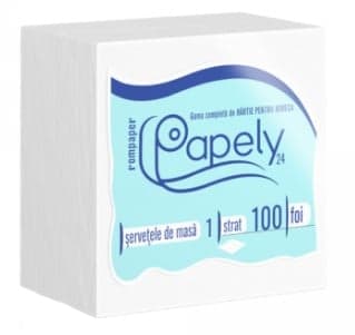Papely Servetele 24x24 cm, 1 strat, alb
