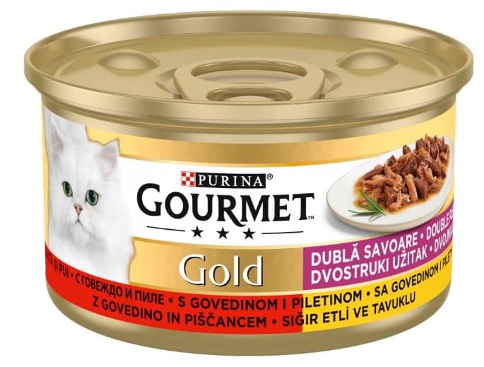 Gourmet Gold Hrana umeda pentru pisici cu vita si pui