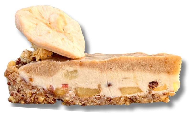 Rawmantic Crumble vegan cu mar vanilie si stafide