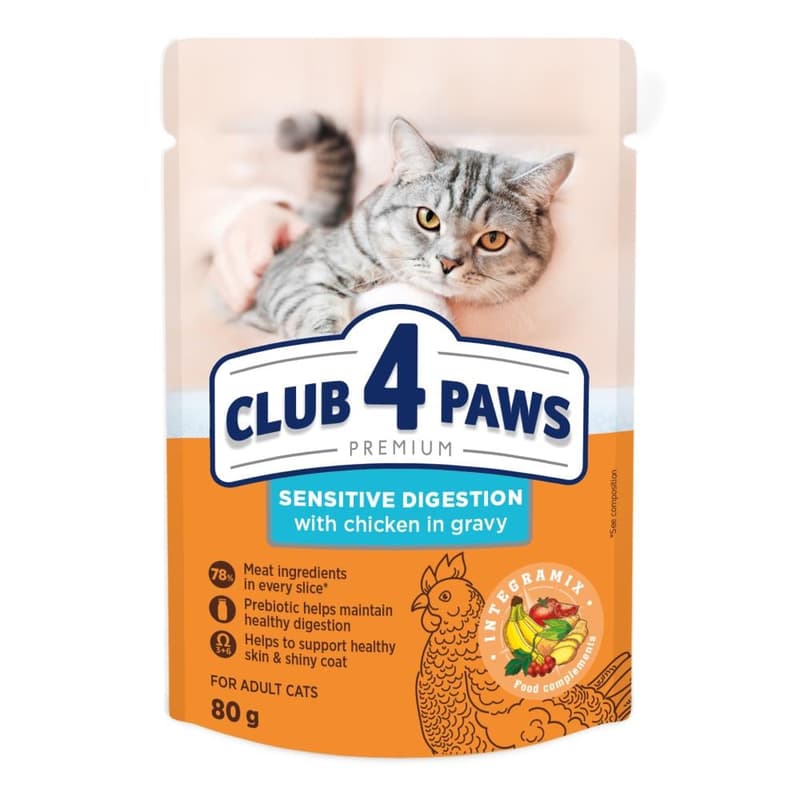 Club 4 Paws Premium Wet Food for Cats with Sensitive Digestion