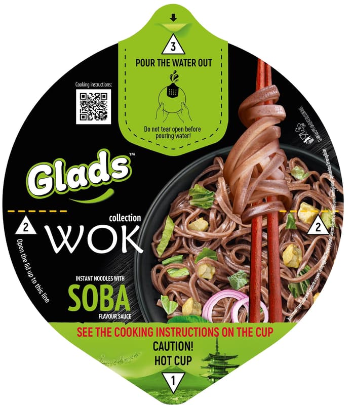 Glads Wok Taitei cu aroma de pui, sos Soba si legume deshidratate