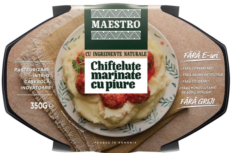 MAESTRO MARINATED MEATBALLS WITH MASHED POTATOES