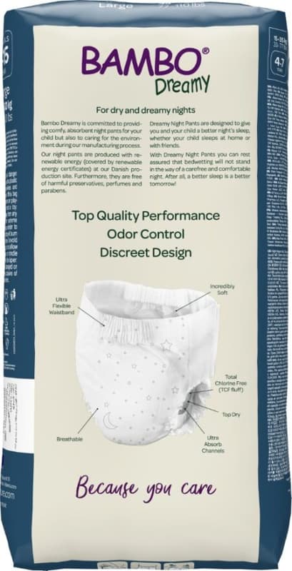 Bambo Nature Diapers Ecolabel Pants Dreamy Night, Unisex, 4-7 years, 15-35 kg, 10 pieces