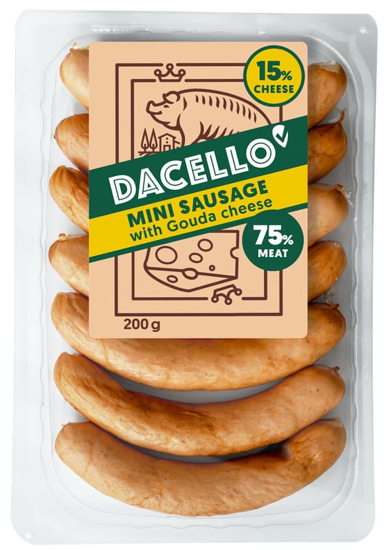 Dacello Carnaciori cu branza Gouda 75% carne