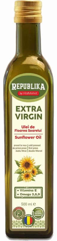 Republika Ulei extravirgin de floarea soarelui presat la rece dublu filtrat