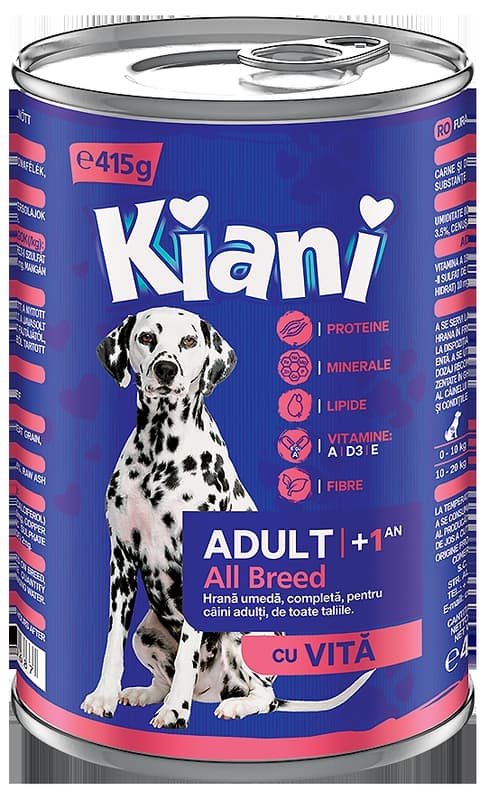 Kiani Hrana umeda pentru caini adulti cu vita