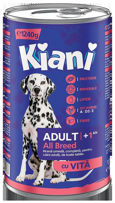 Kiani Hrana umeda pentru caini adulti cu vita