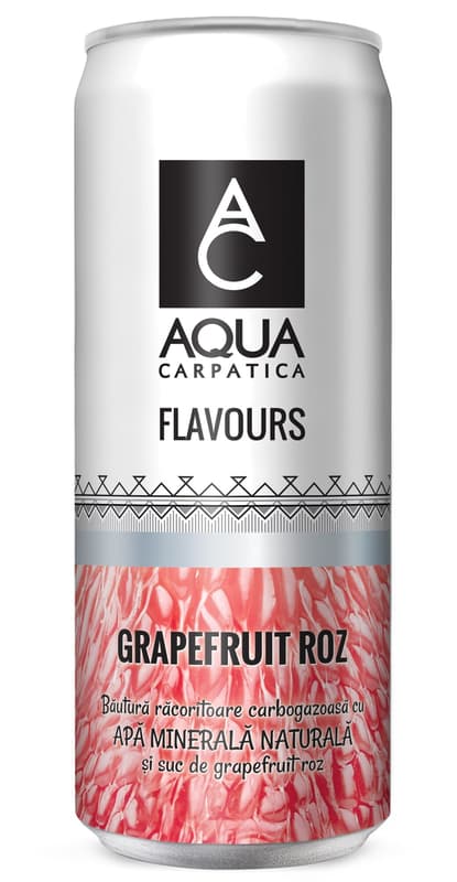Aqua Carpatica Carbonated soft drink with mineral water and pink grapefruit juice