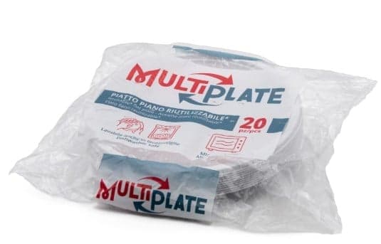 Multiplate Set of 20 reusable plates, 16.5 cm
