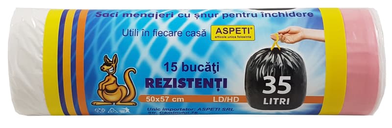 Aspeti Saci menajeri cu snur, 35 l, color