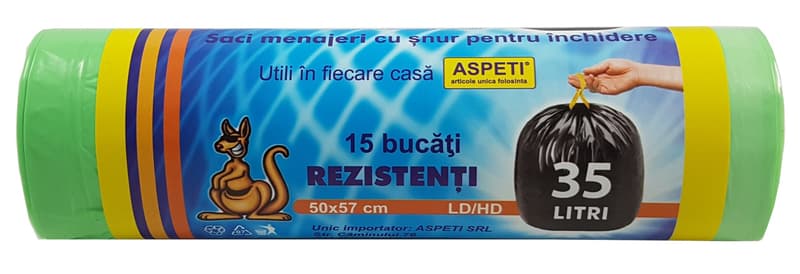Aspeti Saci menajeri cu snur, 35 l, color