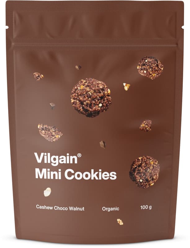 Vilgain ECO Mini Cookies Biscuiti cu caju, ciocolata si nuci