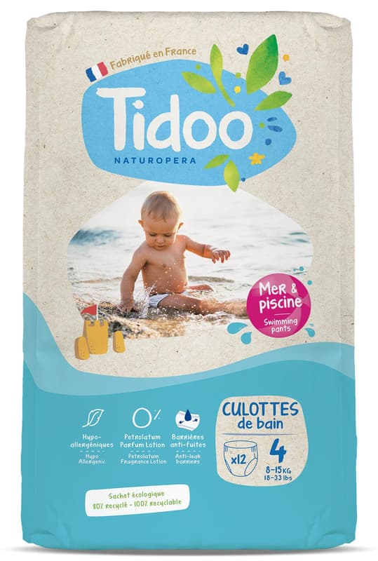 Tidoo ECO T4 Swim Panties Diapers, Hypoallergenic, Size 4, 8-15kg