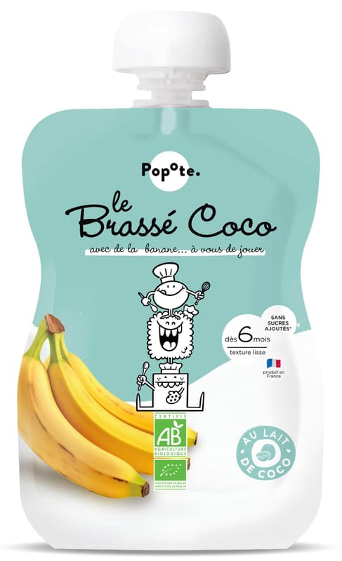 Popote ECO Piure cu 54% lapte de cocos si banane, +6 luni