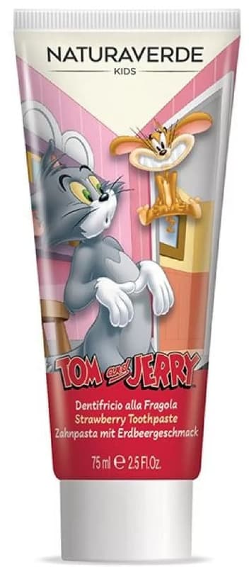 NATURAVERDE Tom&Jerry Pasta de dinti aroma capsuni