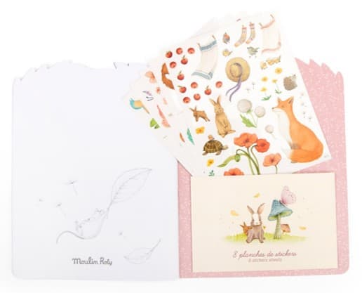 Moulin Roty Carte de colorat cu abtibilduri Les Rosalies