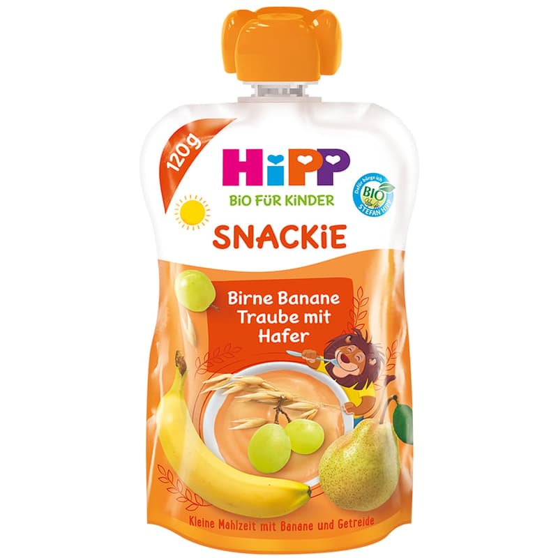 Hipp ECO Snackie pere, banane si struguri cu ovaz de la 12 luni