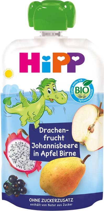 Hippis ECO Piure fructul dragonului – coacaze negre si mar- para, de la 12 luni