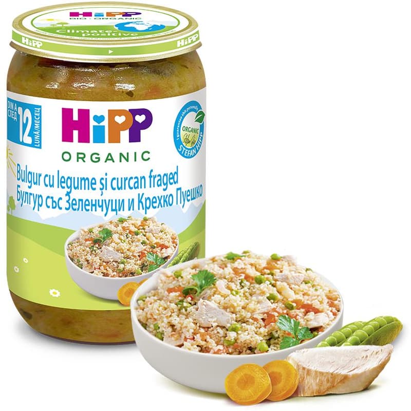Hipp ECO Meniu curcan cu bulgur si legume, de la 12 luni