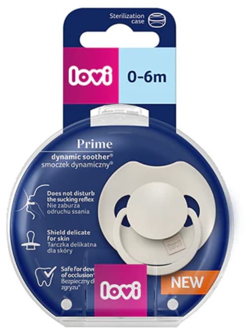 Lovi Dynamic Prime Suzeta silicon 0-6 luni, crem