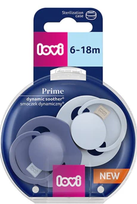 Lovi Dynamic Prime Set 2 suzete silicon 6-18 luni, baby blue