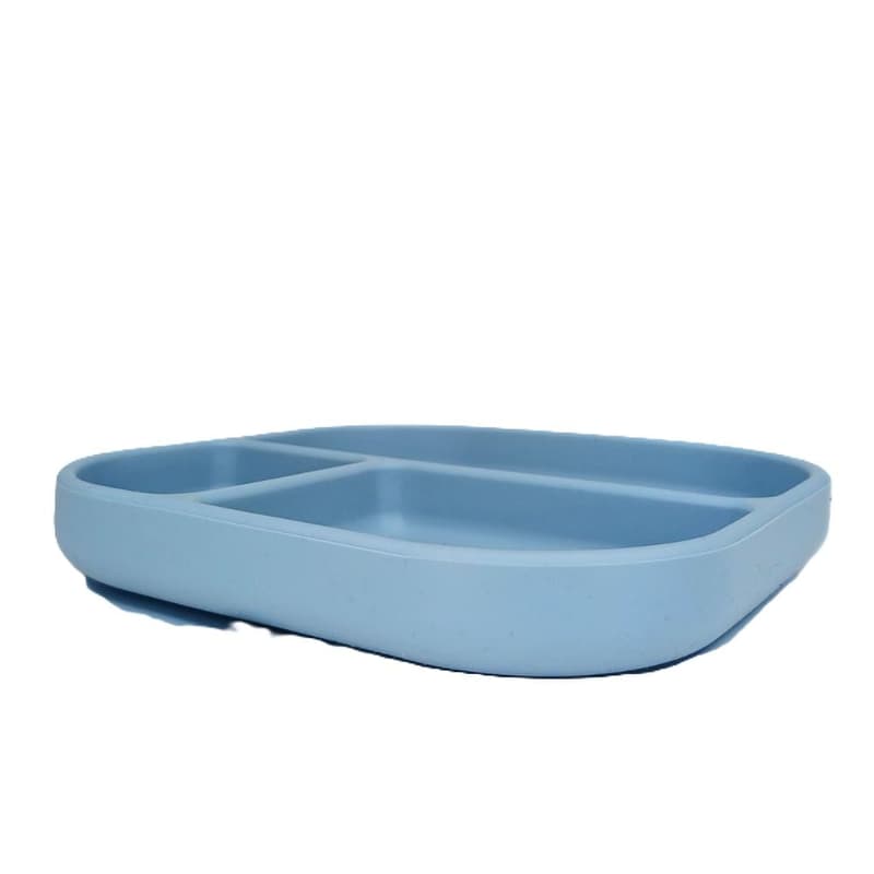 Coccorito Square compartmentalized silicone plate, blue