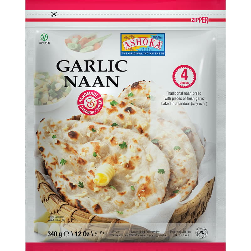 Ashoka Naan Paine indiana cu usturoi
