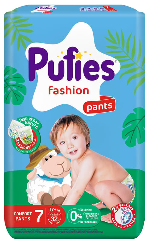 Pufies Fashion Scutece chilotel marimea 7 Extra Large Plus, 17+ kg, pachet Maxi