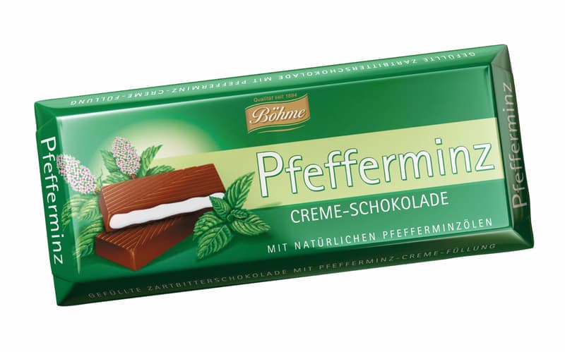 Chocolate with peppermint-cream-filling (62%)