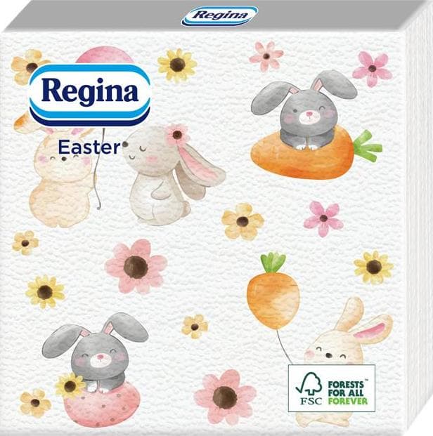 Napkins Regina Easter, FSC, 20 pcs, 1 ply, 6 patterns