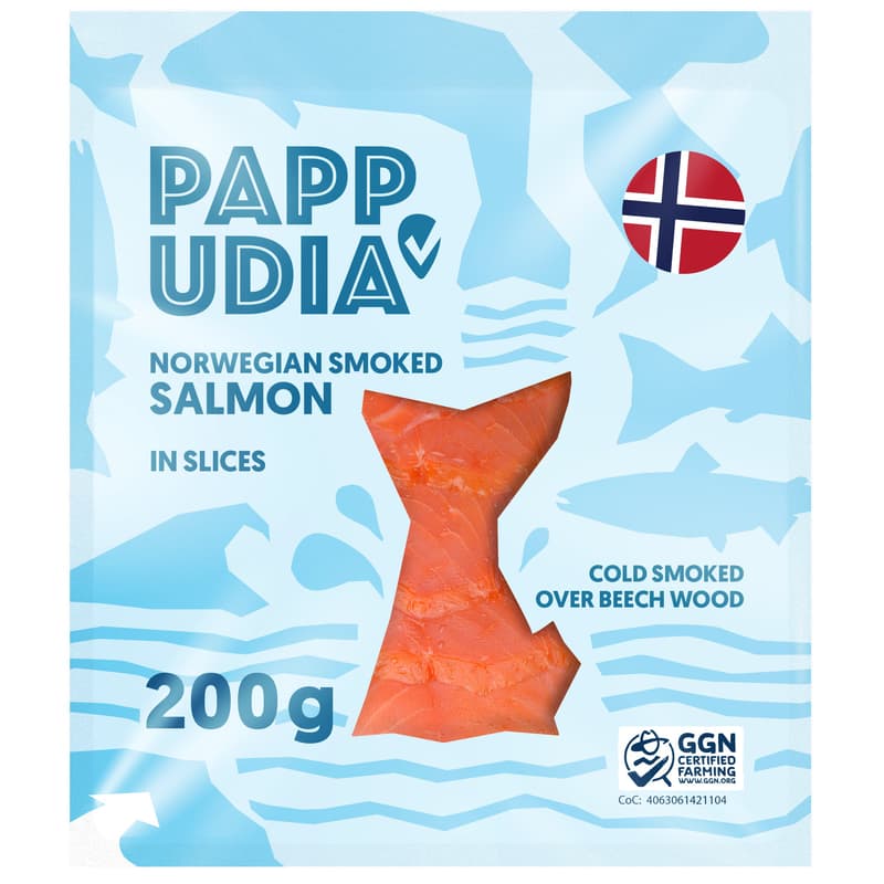 Norwegian smoked salmon in slices
