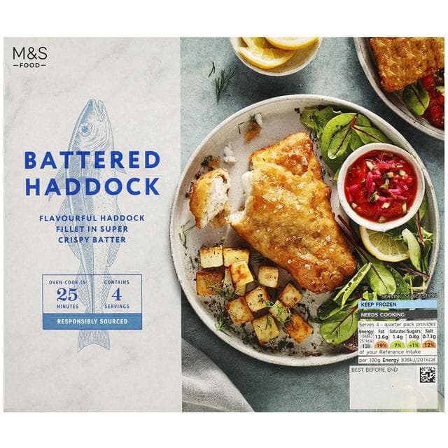 Marks & Spencer Fileuri de eglefin pane in aluat 4 x 125g