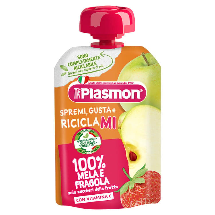 Plasmon Apple+Strawberry Fruit Pulp 100%