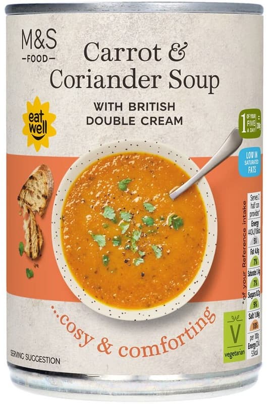 Marks & Spencer Carrot & Coriander Soup with British Double Cream