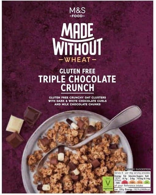Marks & Spencer Cereale fara gluten din ovaz si orez, cu bucati de ciocolata