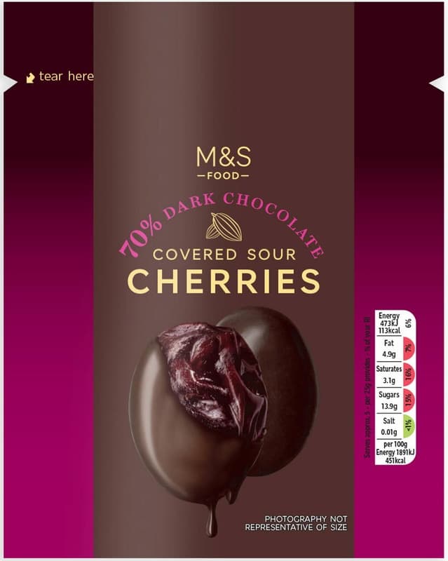 Marks & Spencer Covered Sour Cherries 70% Dark Chocolate