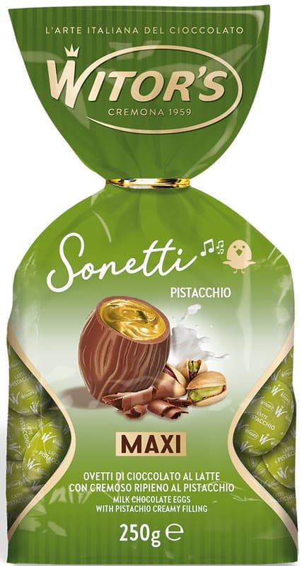 Witor's Maxi Oua cu ciocolata cu lapte si crema de fistic