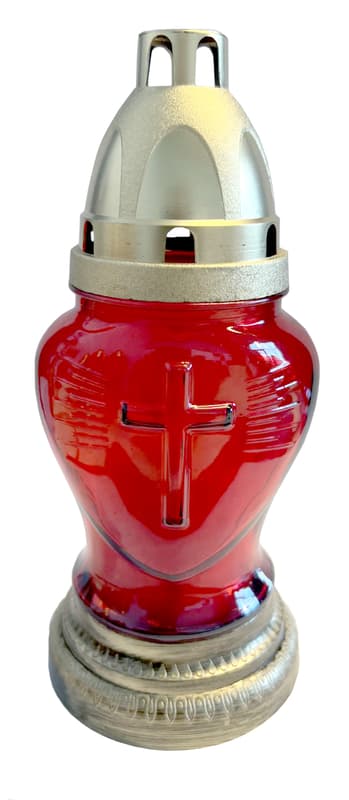 LCA Glass Candle, Red