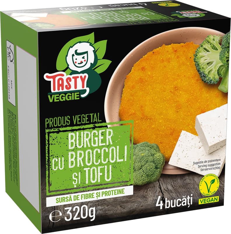 Tasty Veggie Burger with Broccoli and Tofu