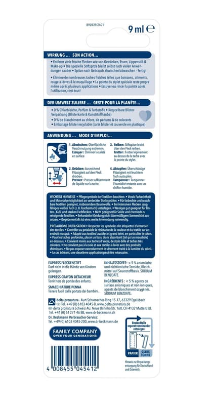 Dr. Beckmann Xpress Creion pentru indepartare pete