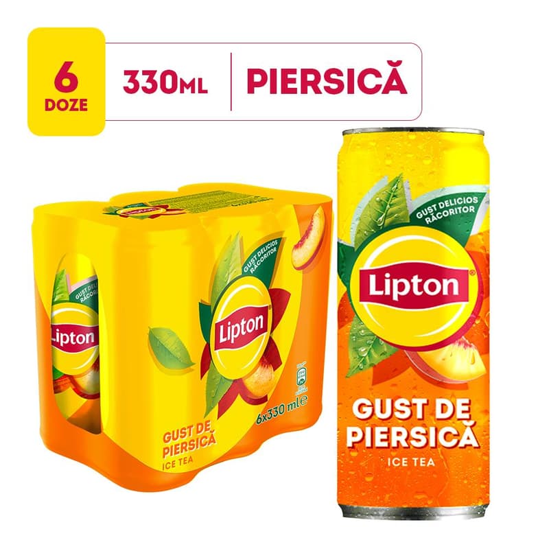 Lipton Ice Tea  ceai negru si suc de piersici 6 pack