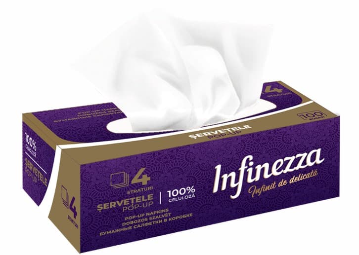 Infinezza Servetele cutie, 4 straturi, 100 buc