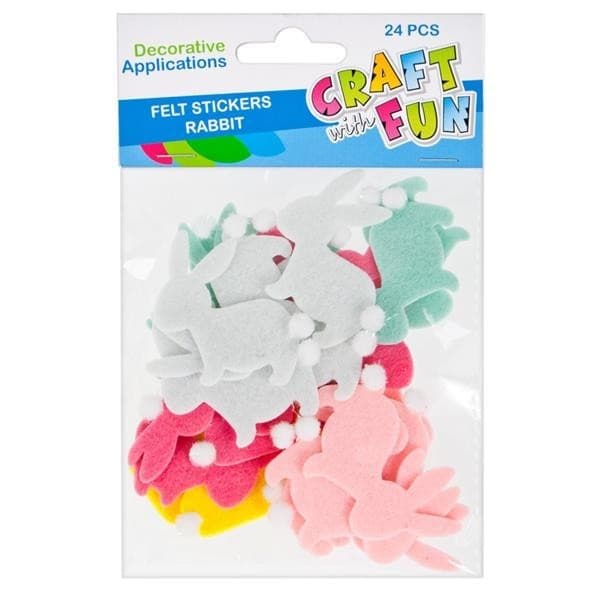 Craft with Fun Accesorii creatie Paste fetru, sticker, diverse modele, set 24 buc