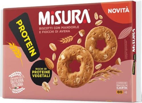 Misura Biscuiti cu migdale si fulgi de ovaz, cu proteine vegetale